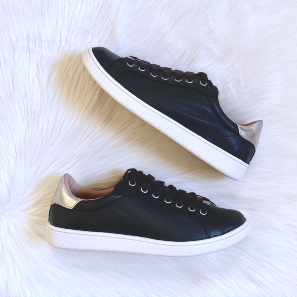 UGG Women’s Milo Black Leather Sneakers - Picture 5 of 7
